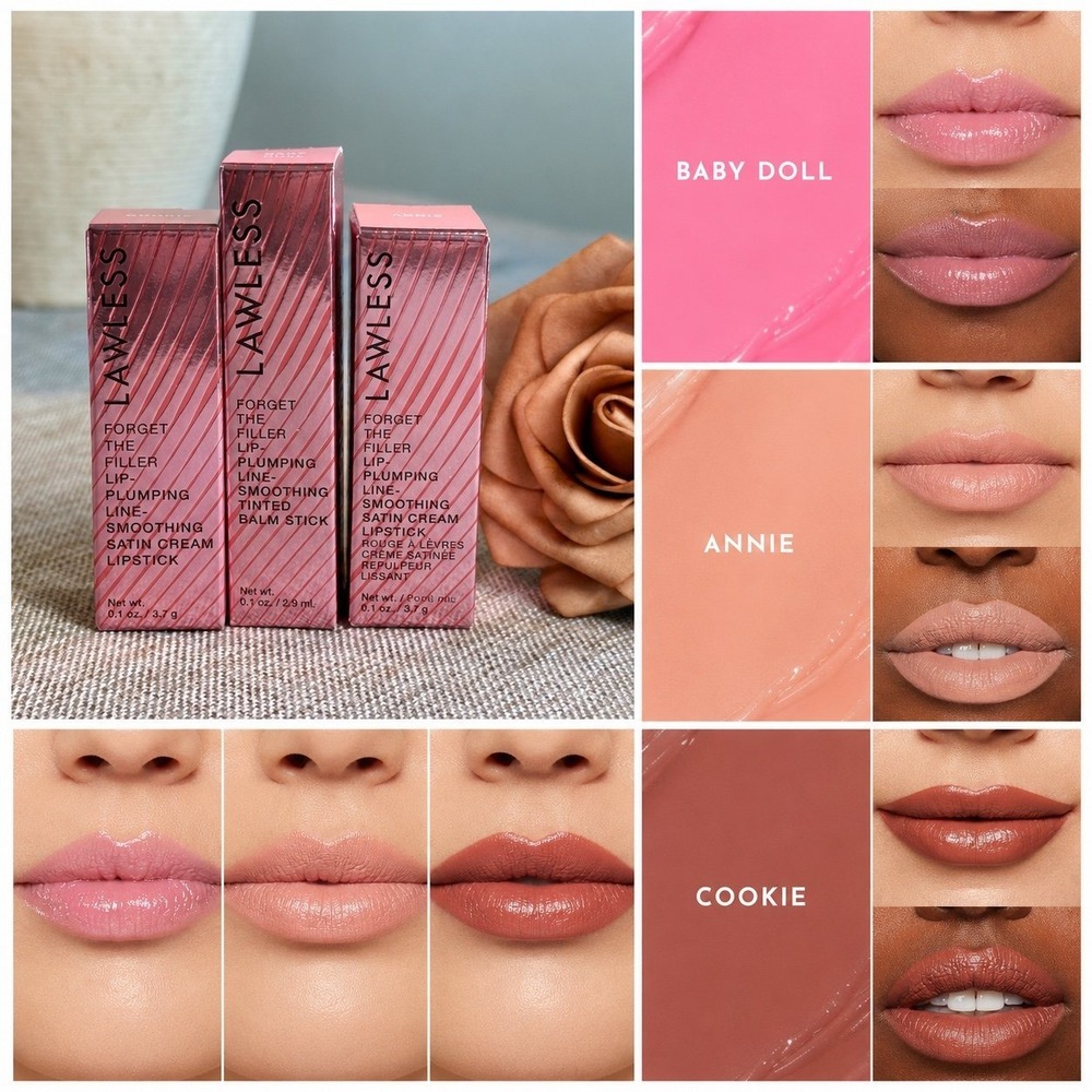 LAWLESS Forget The Filler Baby Doll Tinted Balm + Annie + Cooke Lipstick Bundle